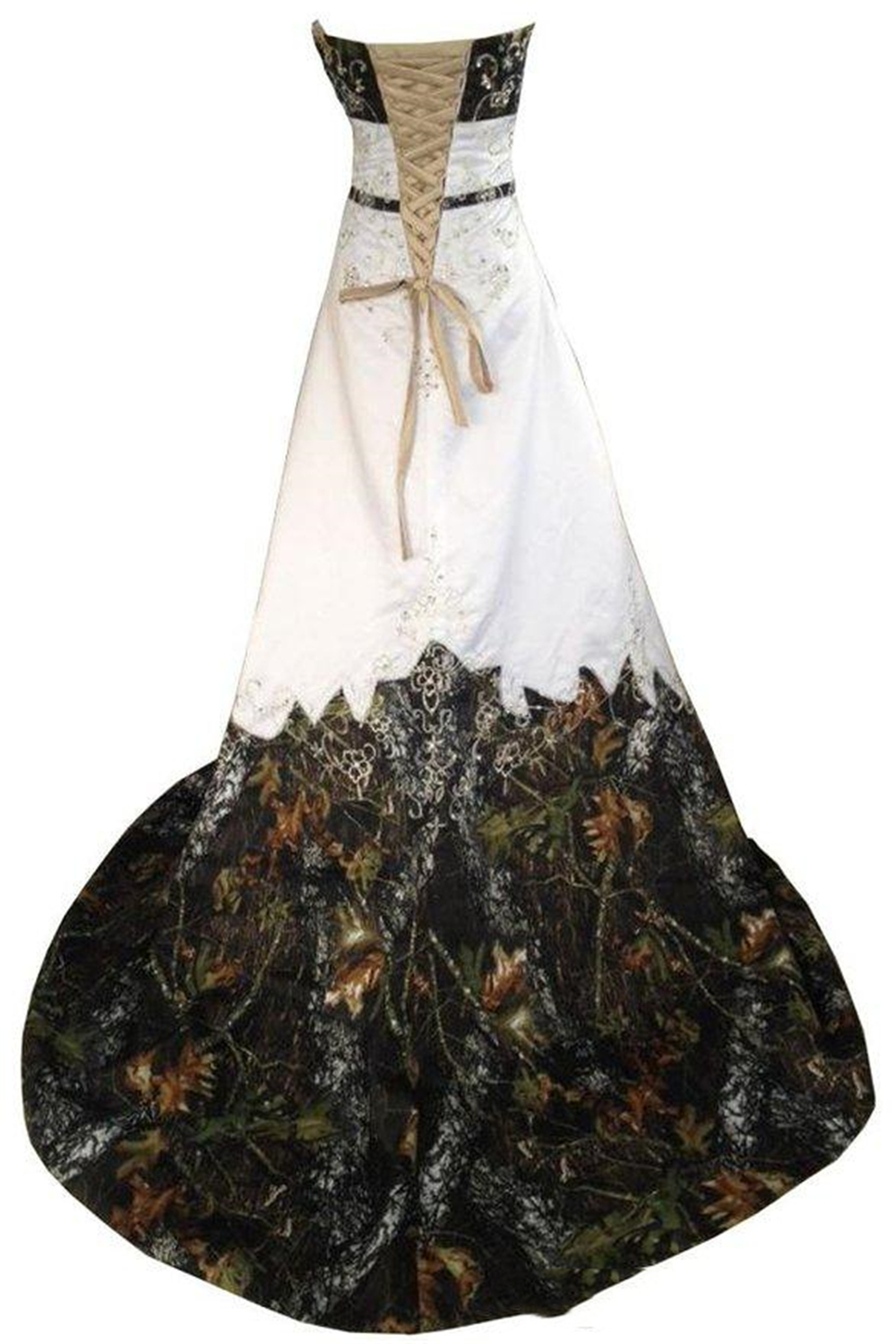 2022 Camo Wedding Dresses Bridal Gowns A Line Beaded Lace-up Sweetheart Embroidery Court Train Plus Size Vestidos De Noiva