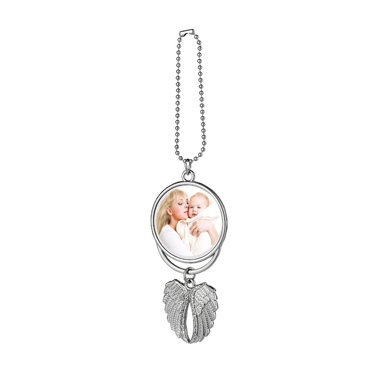 100Pcs sublimation car ornament decorations angel wings shape blank hot transfer printing consumables supplies Double-Sided Hanger Pendant Jewelry For - view 5
