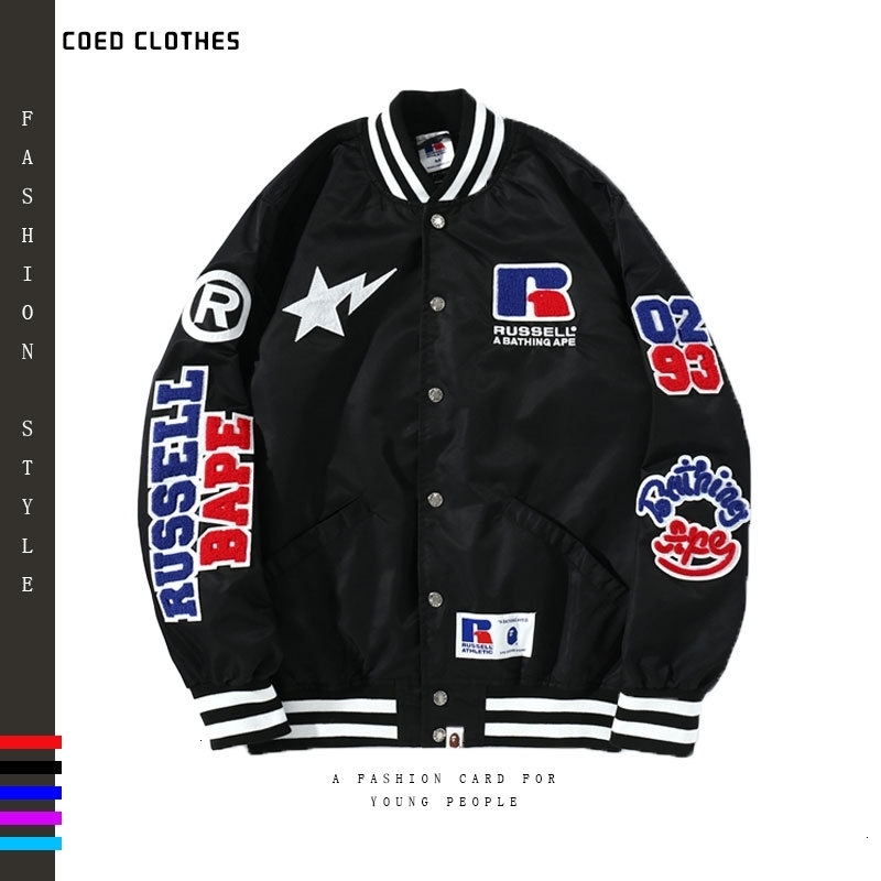 Ape Fashion Co Branded Embroidered Badge Men's and Women's Baseball Jacket, Black
Ape Fashion Co Branded Embroidered Badge Men's and Women's Baseball Jacket, Black