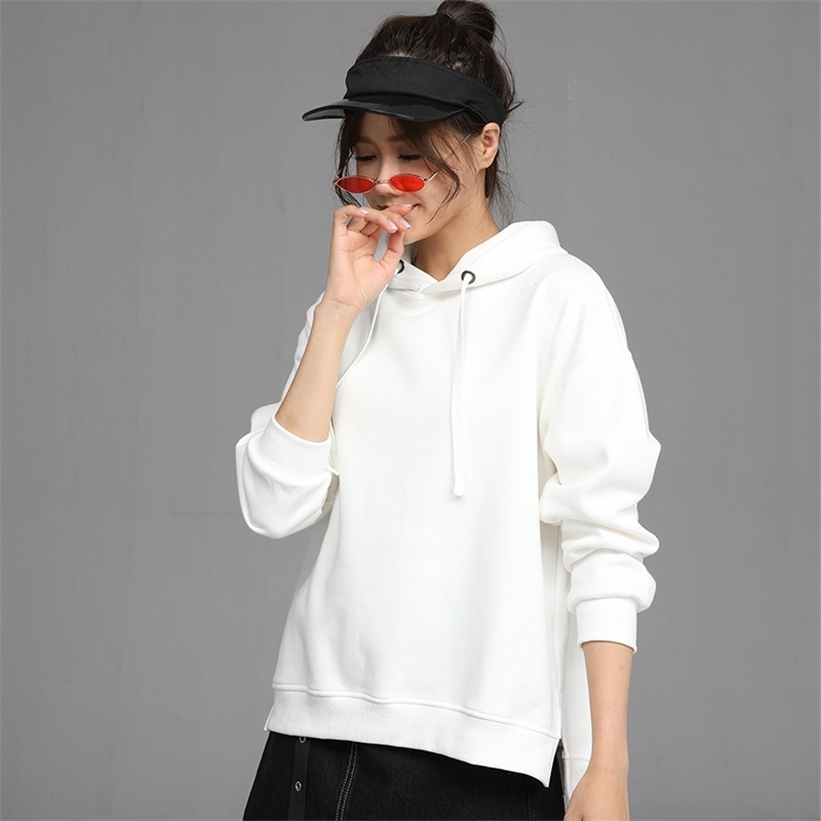 New Hot Sale Ladies Hoodies for Women Fleece Female Winter Solid Colour Casual Sweatshirt 201212