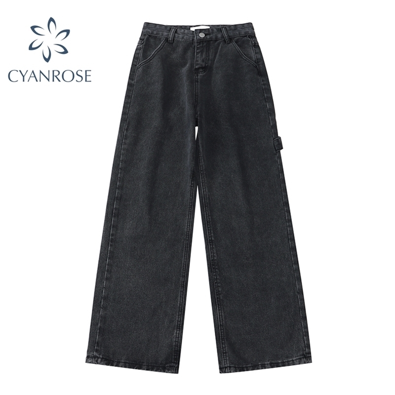 Women's High Waist Jeans Casual Loose Wide Leg Cargo Pants Streetwear Vintage Straight Denim Spring Female 210629, Grey
Women's High Waist Jeans Casual Loose Wide Leg Cargo Pants Streetwear Vintage Straight Denim Spring Female 210629, Grey