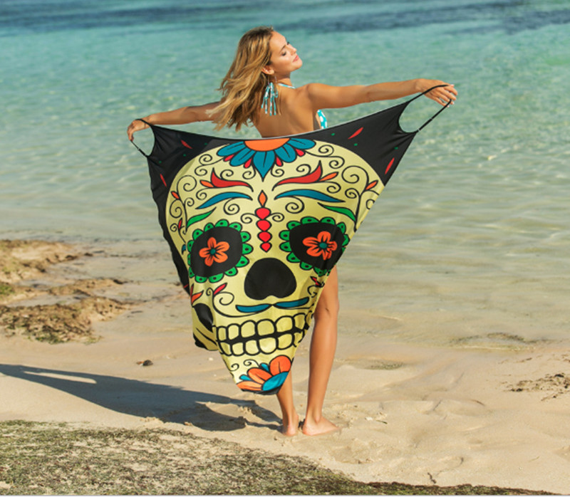 Women beach cover ups loose dress print slip one-piece dress free size beach dress summer clothes sexy wraps print cardigan clothing 4531