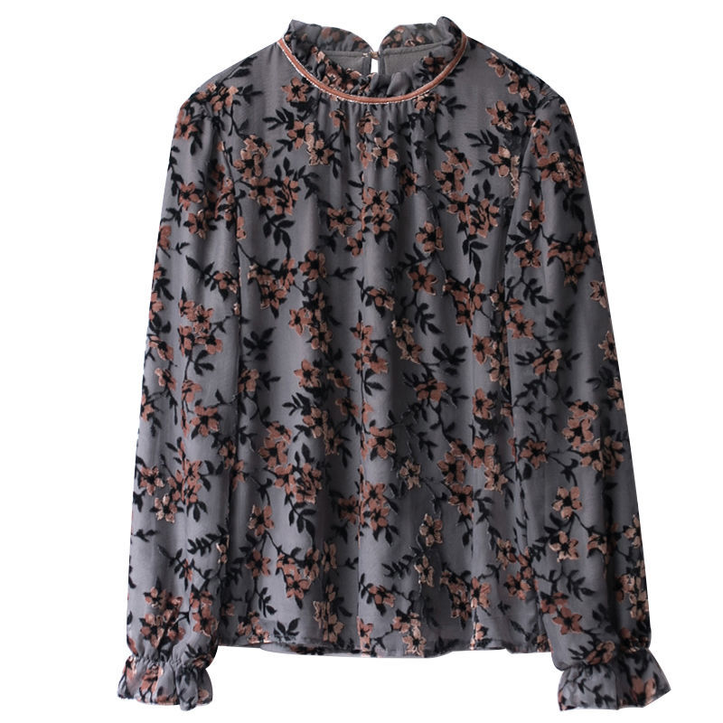 Yeniery New shirt Plush and thickened new women's ear edge blouse in autumn and winter UT032 210225