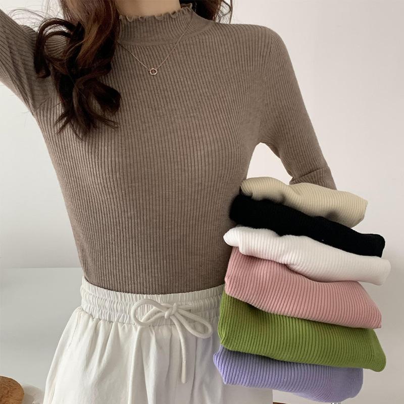 Women's Sweaters 7 Colors Women Autumn Winter Half High Collar Slim Solid Pullover Female Basic Tops Warm Knitted Sweater Jumper Korean
Women's Sweaters 7 Colors Women Autumn Winter Half High Collar Slim Solid Pullover Female Basic Tops Warm Knitted Sweater Jumper Korean