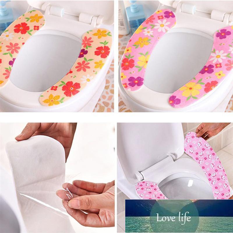 5 Pair Bathroom Toilet Seat Cushion Cartoon Style Sticky Washroom Warmer Washable Health Toilet Seat Lid Cover Pad(Random Color) Factory price expert 