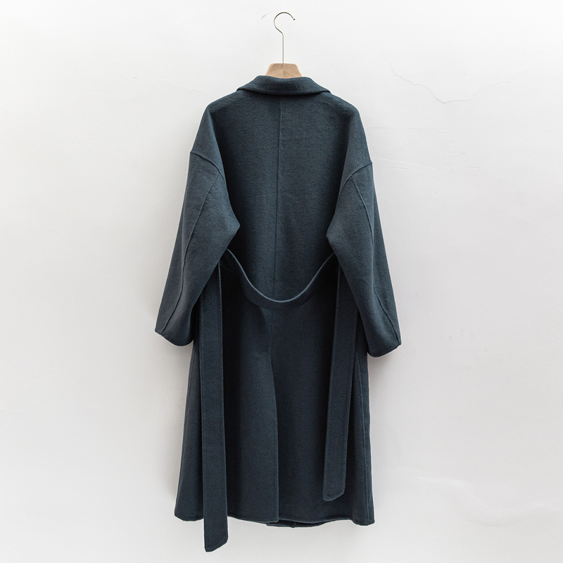 Autumn Winter wool coat Single breasted Maxi coat 210218