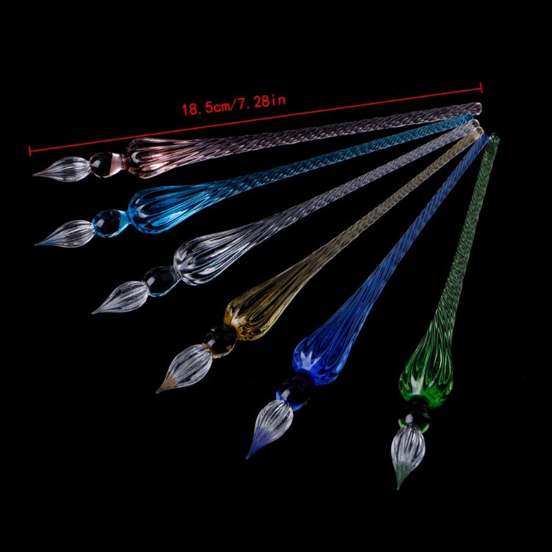 Vintage Glass Dip Dipping Pen Signature Filling Ink Fountain Pens With Gift Box 28GE