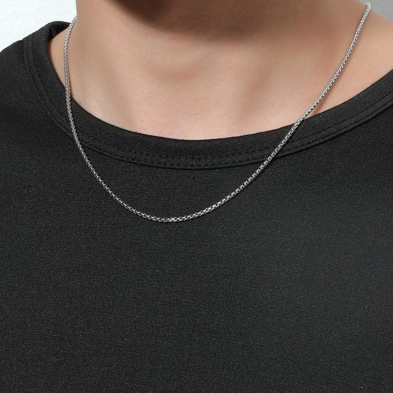 Chains 60cm Trend Stainless Steel Square Pearl Necklace Accessories Hip Hop Titanium Jewelry, Silver
Chains 60cm Trend Stainless Steel Square Pearl Necklace Accessories Hip Hop Titanium Jewelry, Silver