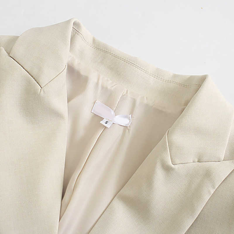 Wixra Women Casual Business Double Breasted Blazer Coat Long Sleeve Pockets Female OL Chic Tops 210930