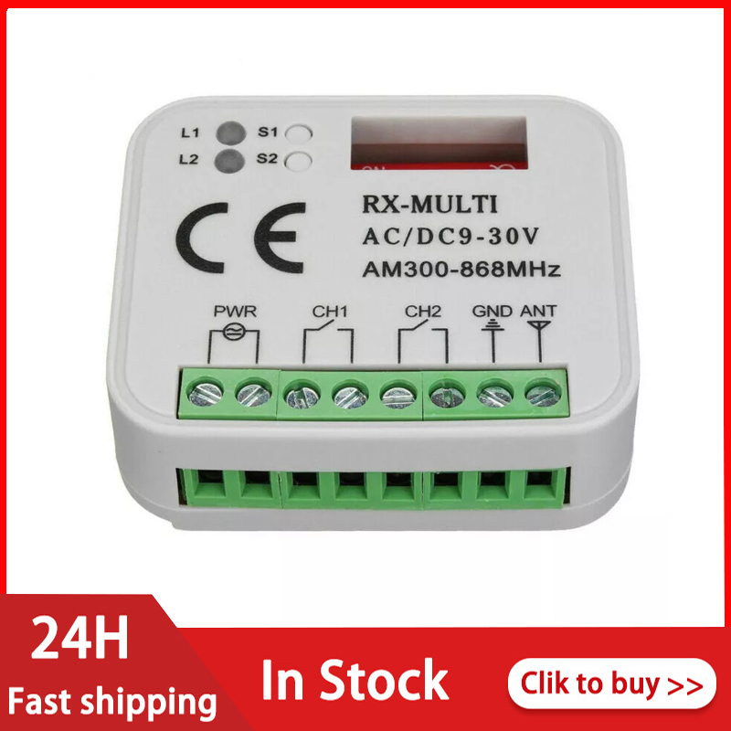 Remote Control Switch Receiver 433MHz 868MHz 390 MHz RX Multi-frequency Receiver AC/DC 9-30V 300-868MHz Garage Gate Door Receive
Remote Control Switch Receiver 433MHz 868MHz 390 MHz RX Multi-frequency Receiver AC/DC 9-30V 300-868MHz Garage Gate Door Receive