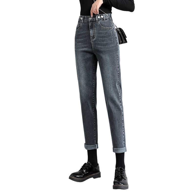 Spring summer Loose Vintage Blue Jeans Woman High Waist Boyfriend for Women Mom Harlan Carrot Pants 210922