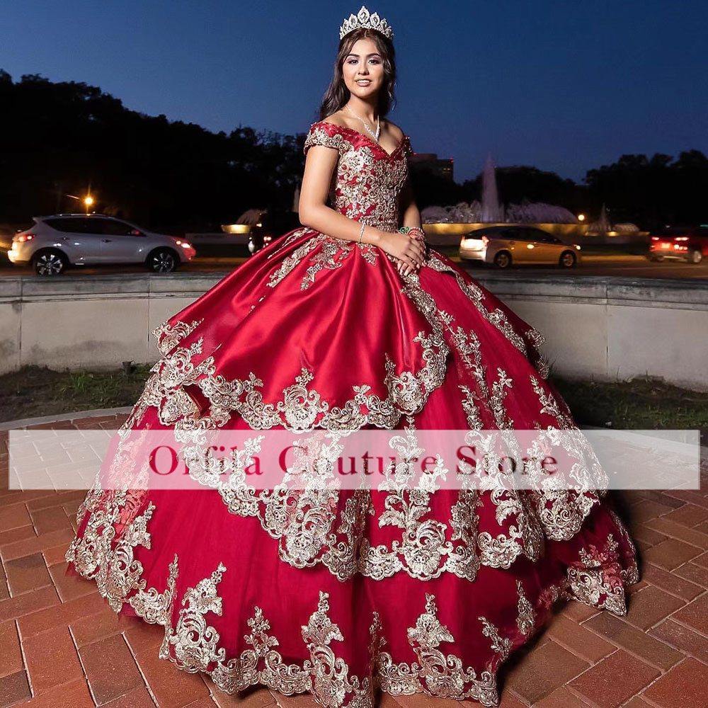 Off Shoulder Mexican Style Quinceanera Dresses Applique Sweet 16 Dress Party Wear vestidos de quinceañera Custom Size