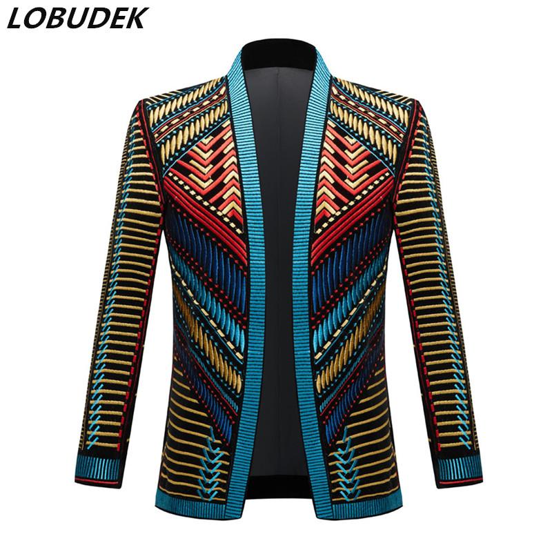 Men's Suits & Blazers Embroidery Court European Style Singer Show Host Stage Costume Male Velvet Striped Plus Size Coat Vintage Design
Men's Suits & Blazers Embroidery Court European Style Singer Show Host Stage Costume Male Velvet Striped Plus Size Coat Vintage Design