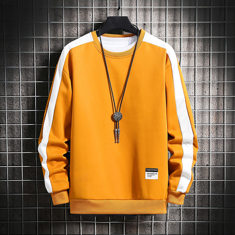 Fashion Harajuku Sweatshirts Men Spring Autumn 6 Color Hoodie Mens Casual O-Neck Patchwork Sweatshirt for Young Men 201127