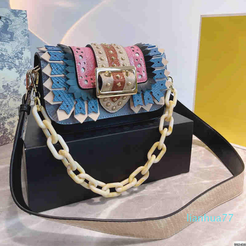 Designer- women shoulder bags Fashion Ladies crossbody bag High-quality Leather square bag butterfly wing size:22*13cm