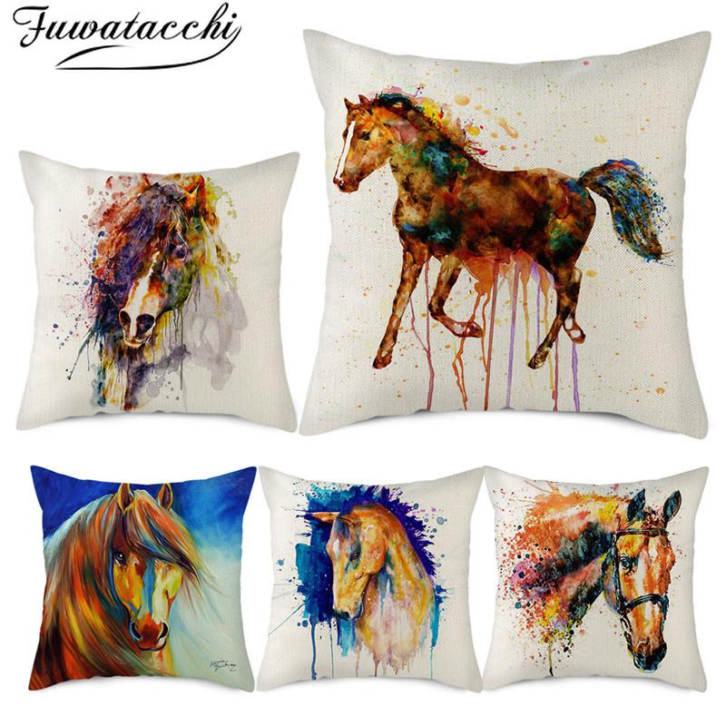 Fuwatacchi Cartoon Fine Horse Cushion Cover Pure Linen Animal Pillow Cover for Home Chair Sofa Decorative Pillowcases 45x45cm
Fuwatacchi Cartoon Fine Horse Cushion Cover Pure Linen Animal Pillow Cover for Home Chair Sofa Decorative Pillowcases 45x45cm