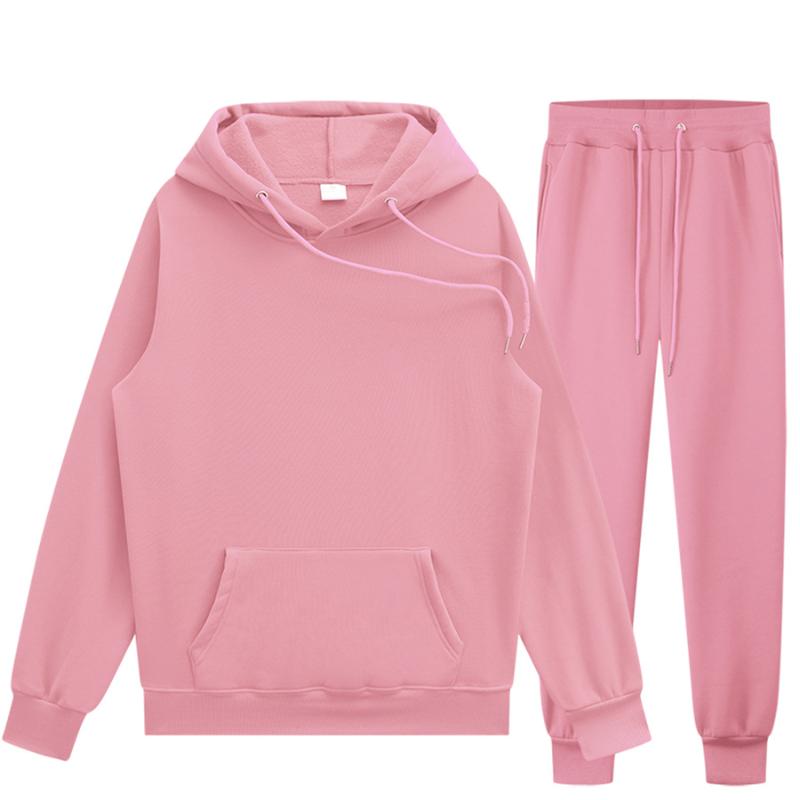 Women's Two Piece Pants 2021 Womens Sets Hoodies Autumn Winter Hooded Sweatshirt Sweatpants Hoodie Pant Hoody Pullover Female Suit Tracksuit