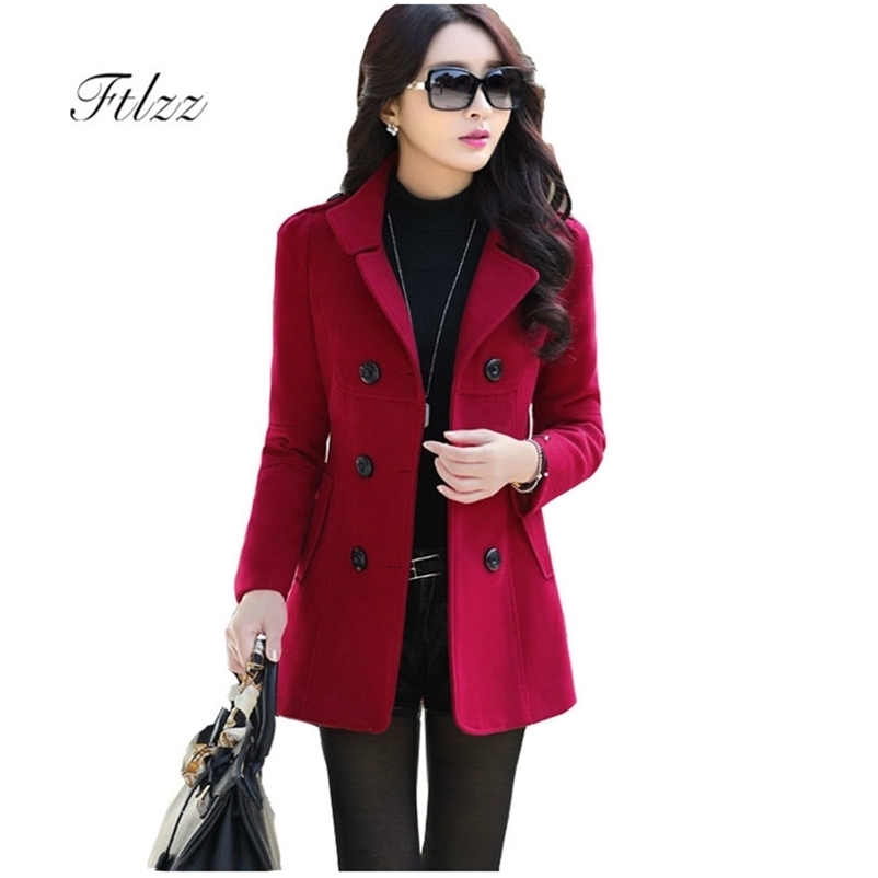 Autumn Winter Coats Fashion Women Medium Long Wool Coat Double-breasted Turn-down Collar Woolen Overcoat 210602
Autumn Winter Coats Fashion Women Medium Long Wool Coat Double-breasted Turn-down Collar Woolen Overcoat 210602