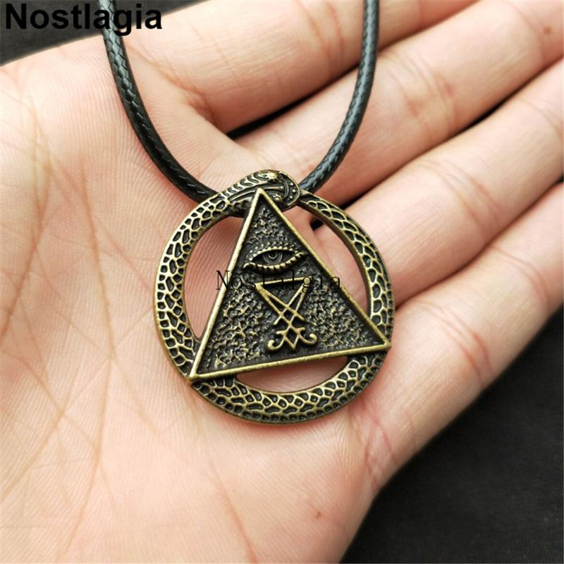 Nostalgia Sigil of Lucifer Geometric Necklace All Seeing Eye Pendant Pagan Wicca Amulet Church of Satan Jewerly Woman