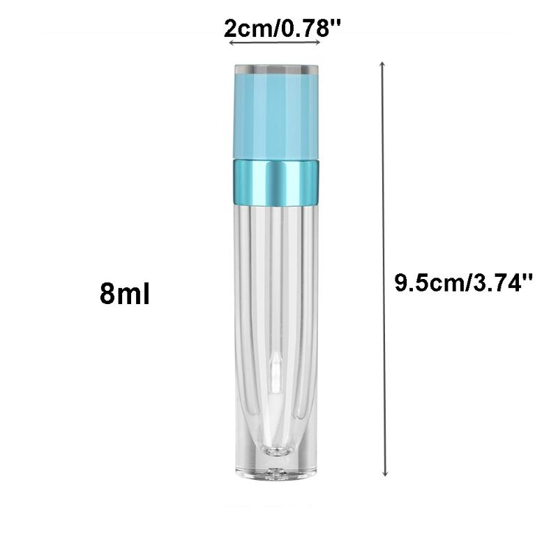 5pcs 8ml Empty Lip Gloss Bottle Clear Lip Container With Rubber Stopper Women Girls Diy Tool Refillable Vials