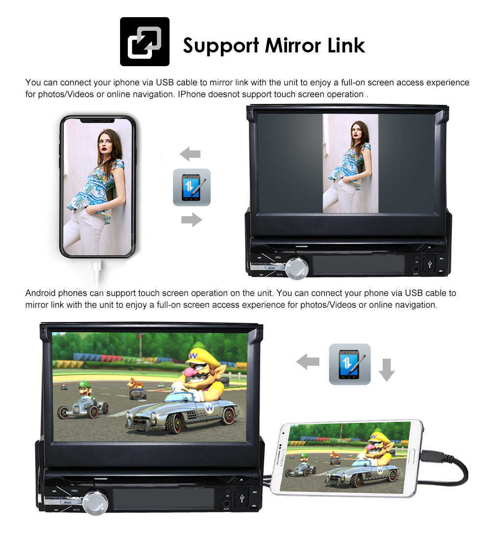 Backup Camera+GPS Single 1 Din Car Audio Stereo Radio HD DVD Player Bluetooth 8G SD Map Card Multimedia Automotivo SWC DAB+