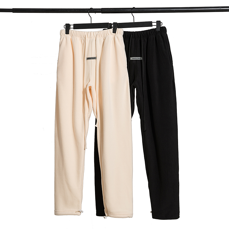 Designer women Loose pant European and American FOG High Street Double Track Shrinkable wide-leg polar fleece trousers fear of god Essential, Black;white 
Designer women Loose pant European and American FOG High Street Double Track Shrinkable wide-leg polar fleece trousers fear of god Essential, Black;white