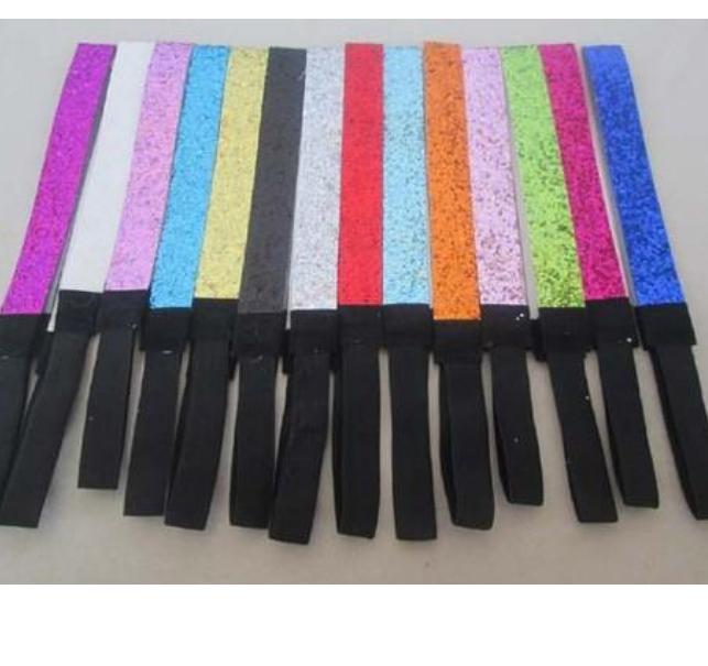 2021 Wholesale selling 100pcs Glittery Headband Glitter Stretch Sparkly Softball Sports Headband