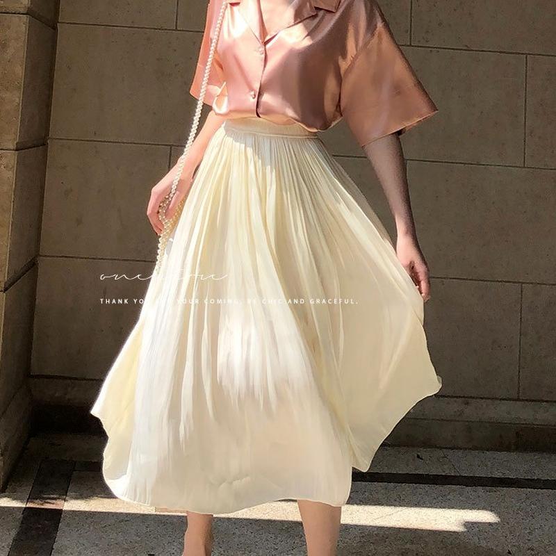 Skirts Pleated Skirt Summer Pearly Shiny Silky Satin Gloss High Waist Solid Color Womens 2021 Korean Fashion A-line Long, Glossy green
Skirts Pleated Skirt Summer Pearly Shiny Silky Satin Gloss High Waist Solid Color Womens 2021 Korean Fashion A-line Long, Glossy green