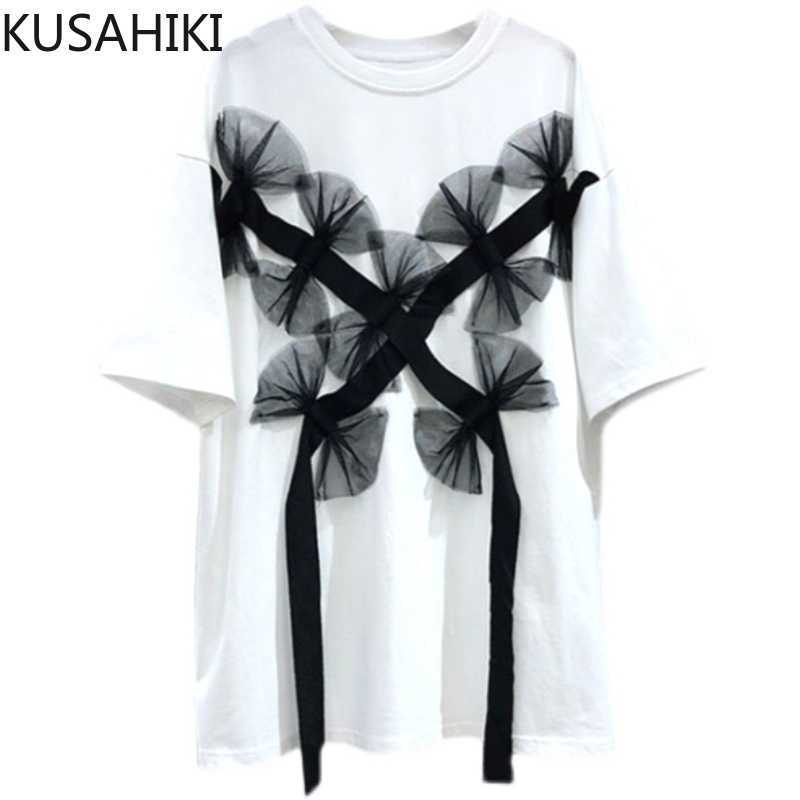 KUSAHIKII Korean Mesh Bowknot Ribbon Woman Tshirts Causal Short Sleeve O-neck Tee Tops Spring Summer T Shirt Femme 6G035 210602, White
KUSAHIKII Korean Mesh Bowknot Ribbon Woman Tshirts Causal Short Sleeve O-neck Tee Tops Spring Summer T Shirt Femme 6G035 210602, White