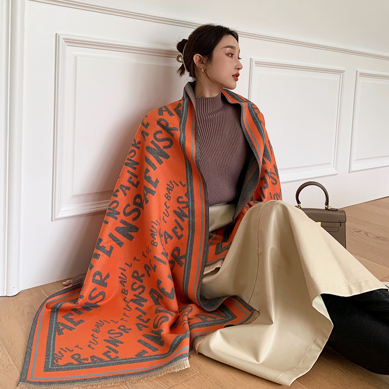 New Fashion Winter Scarf Women Pashmina Imitation Cashmere Letters Print Female Warm Shawls and Wraps Thick Reversible Scarves Neckerchief
New Fashion Winter Scarf Women Pashmina Imitation Cashmere Letters Print Female Warm Shawls and Wraps Thick Reversible Scarves Neckerchief