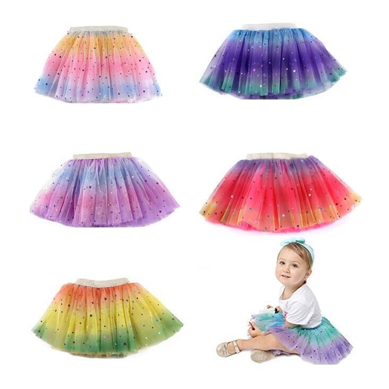 New mesh princess dress performance Tutu children's Tulle five pointed star rainbow skirt, Pink
New mesh princess dress performance Tutu children's Tulle five pointed star rainbow skirt, Pink