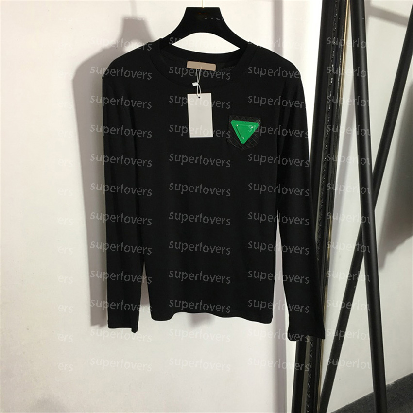 Leather Triangle Badge Shirt Womens Long Sleeve Tops Fashion Bottoming Shirts 3 Colors, Black with label
Leather Triangle Badge Shirt Womens Long Sleeve Tops Fashion Bottoming Shirts 3 Colors, Black with label