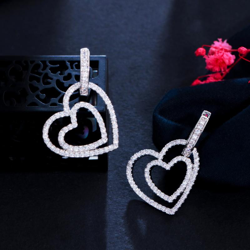 Hoop & Huggie CWWZircons Micro Pave Cubic Zirconia Cute Double Heart Shape Earrings For Women 2021 Trendy Ear Jewelry CZ960, Golden;silver
Hoop & Huggie CWWZircons Micro Pave Cubic Zirconia Cute Double Heart Shape Earrings For Women 2021 Trendy Ear Jewelry CZ960, Golden;silver