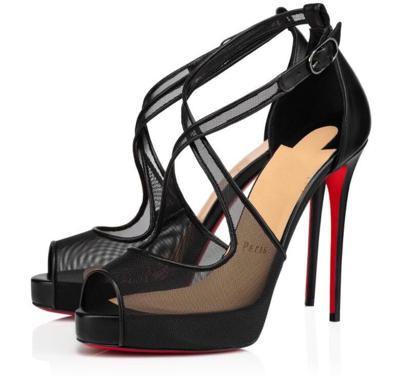 Newst Summer Sandals Mariacar Stiletto Heel Nude Black Mesh Pumps Red Bottom High Heels Luxury Party Dress Sexy Peep-toe Sandalias EU35-43
Newst Summer Sandals Mariacar Stiletto Heel Nude Black Mesh Pumps Red Bottom High Heels Luxury Party Dress Sexy Peep-toe Sandalias EU35-43