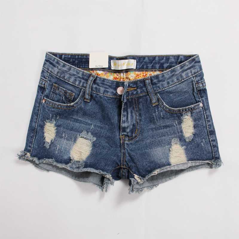 Summer Hole Solid Cotton women's shorts jeans for women female Women's clothing girl's small size big size 210611