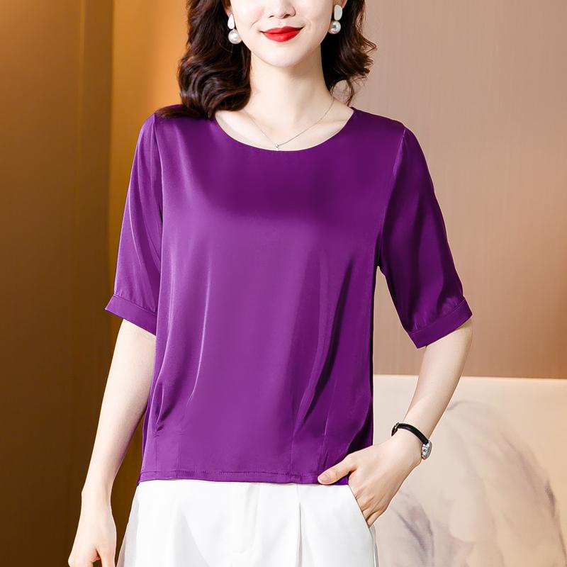 Women's Blouses & Shirts Summer Shirt Chiffon For Women Solid Satin Short Clothing 2021 White Red Blouse Female Basic, Purple
Women's Blouses & Shirts Summer Shirt Chiffon For Women Solid Satin Short Clothing 2021 White Red Blouse Female Basic, Purple