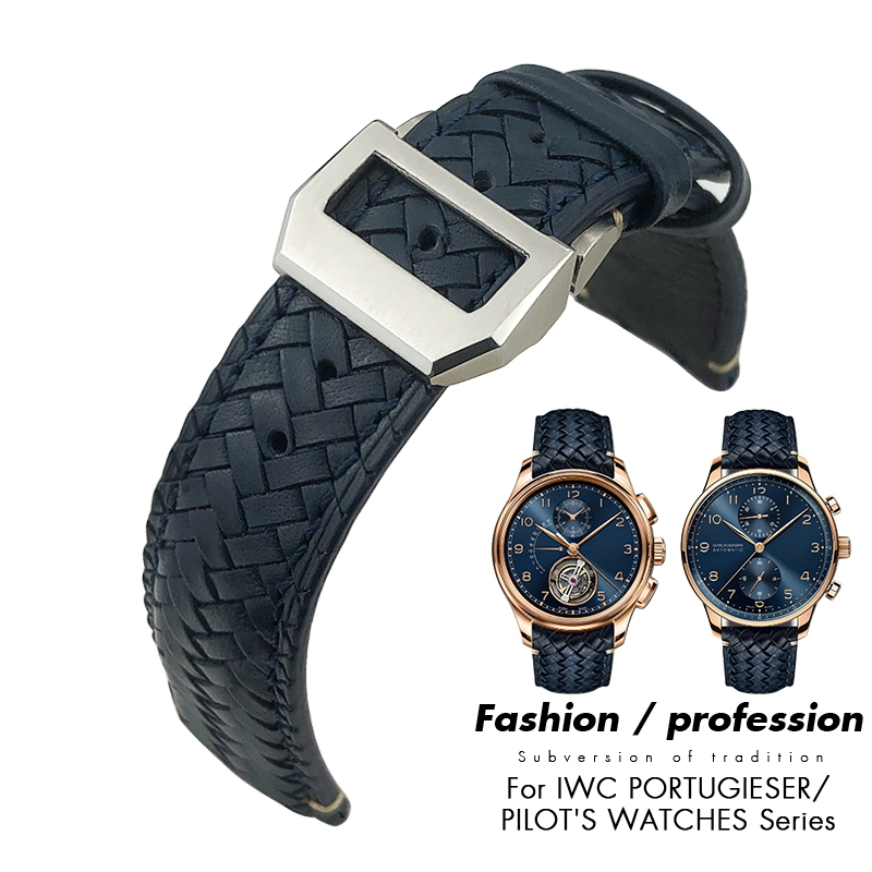 20mm 21mm 22mm Curved End Woven Genuine Leather Watch Band Cowhide Strap fit for IWC Portugieser Pilot's Watches IW394005 IW3777 Blue Soft Watchband
20mm 21mm 22mm Curved End Woven Genuine Leather Watch Band Cowhide Strap fit for IWC Portugieser Pilot's Watches IW394005 IW3777 Blue Soft Watchband