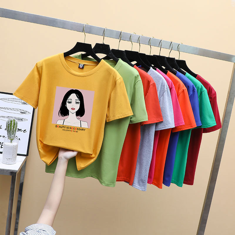Women's T-shirts Tops Japanese Ladies Cartoon Print Loose T-shirt Female Korean Harajuku Clothes For Women women tshirt