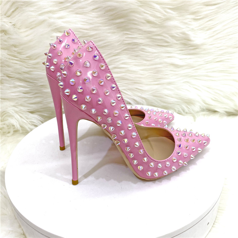 Brand Designers spikes Red bottom dress shoes Sexy Pink Rivets printed leather pointed toe high heels women party wedding shoes stiletto hee, Black
Brand Designers spikes Red bottom dress shoes Sexy Pink Rivets printed leather pointed toe high heels women party wedding shoes stiletto hee, Black