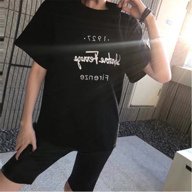 Casual Cotton T-Shirt Women Summer Korean Style Fashion Letter Print O-Neck Short Sleeve Black White Tshirt Tops T452 210302