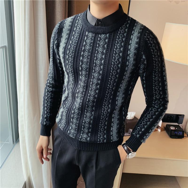 Men's Sweaters Plus Size 4XL- Autumn Winter Thick Warm Sweater Men Clothing Fashion Fake-2Pieces Business Casual Striped Pullovers, White;black
Men's Sweaters Plus Size 4XL- Autumn Winter Thick Warm Sweater Men Clothing Fashion Fake-2Pieces Business Casual Striped Pullovers, White;black