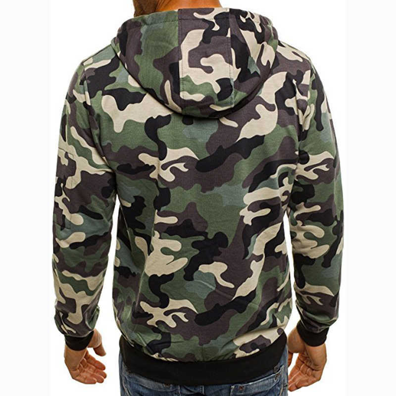 Covrlge Men's Zipper Hoodie Autumn Camouflage Sweatshirts Hoody Casual Fashion Solid Streetwear Homme Hoodies MWW169 211018
