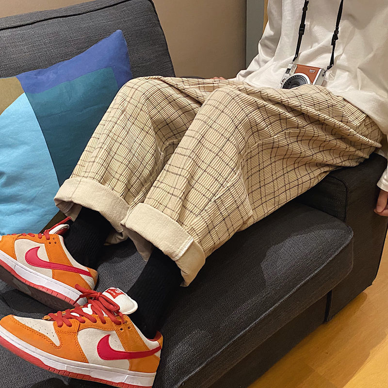 2021 winter thick plaid men's fashion retro casual men streetwear straight wide leg pants mens trousers 61n1, Black
2021 winter thick plaid men's fashion retro casual men streetwear straight wide leg pants mens trousers 61n1, Black