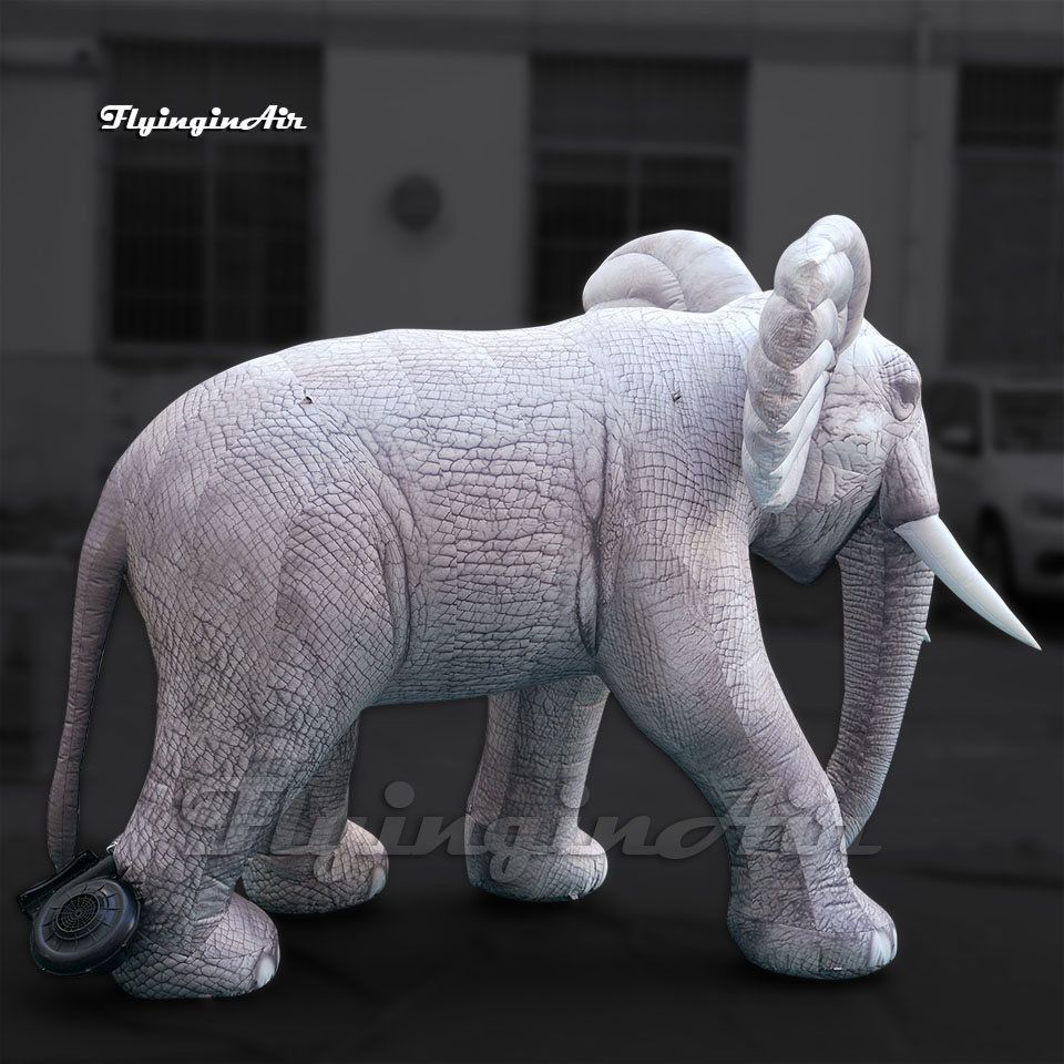Customized Real Inflatable Elephant 2m Animal Mascot Model Blow Up White Elephant For Parade Show