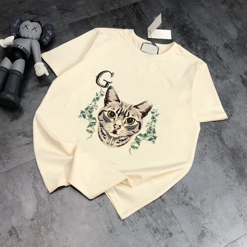 G family jungle cat cartoon big cat' head printed fashion brand 2021 summer round neck short sleeve T-shirt, Black 
G family jungle cat cartoon big cat' head printed fashion brand 2021 summer round neck short sleeve T-shirt, Black