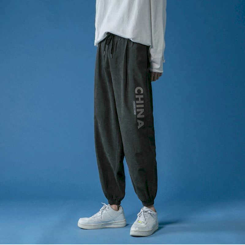 Sports Pants Men's Loose-fitting Feet Autumn Casual Trousers Korean Version Trendy Trend Handsome All-match Nine-point 210526