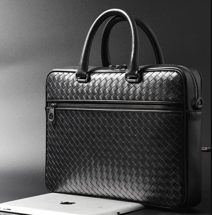 Men Bags Mini Briefcase Handbags Leather Laptop Bag Cowskin Genuine Leather Woven Commercial Business Men's Bags Small size, Black
Men Bags Mini Briefcase Handbags Leather Laptop Bag Cowskin Genuine Leather Woven Commercial Business Men's Bags Small size, Black