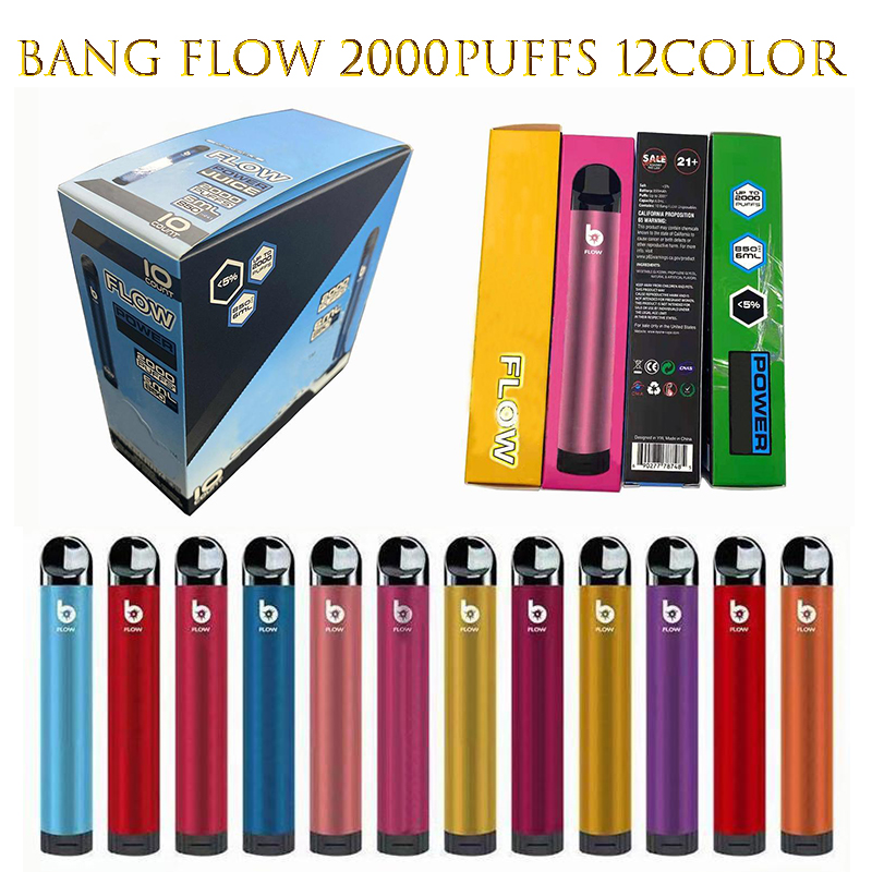 Bang Flow 2000 Puffs Disposable Vape Pen Electronic Cigarette Device 6.5ml Pod 850mAh Battery Airflow Adjustable E Cigarettes 12 Colors XXL
Bang Flow 2000 Puffs Disposable Vape Pen Electronic Cigarette Device 6.5ml Pod 850mAh Battery Airflow Adjustable E Cigarettes 12 Colors XXL