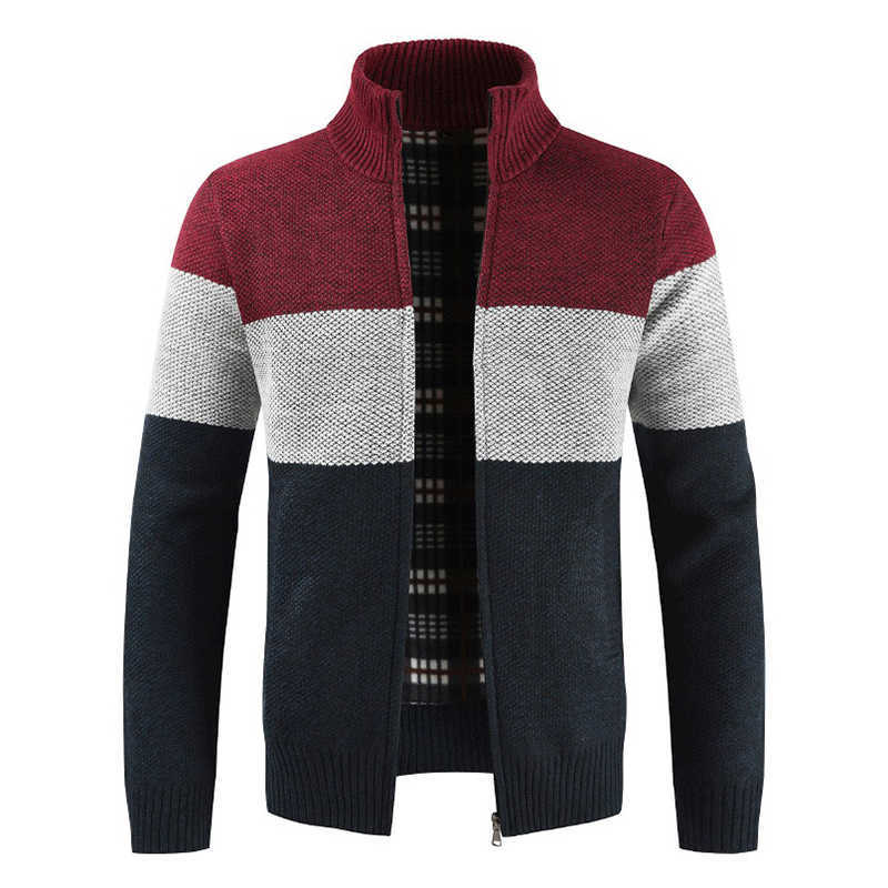 Men Autumn Winter Business Casual Warm Thick Fleece Cardigan Sweater Jumper Men Fashion Loose Fit Knitted Cardigan Coat Men 211008