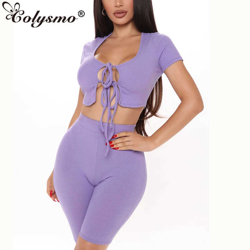 Colysmo Loungewear Set Summer Two Piece Women Ribbed Short Sleeve Chest Hollow Out Tie Up Crop Top Shorts Suit Purrple 210527, Beige
Colysmo Loungewear Set Summer Two Piece Women Ribbed Short Sleeve Chest Hollow Out Tie Up Crop Top Shorts Suit Purrple 210527, Beige
